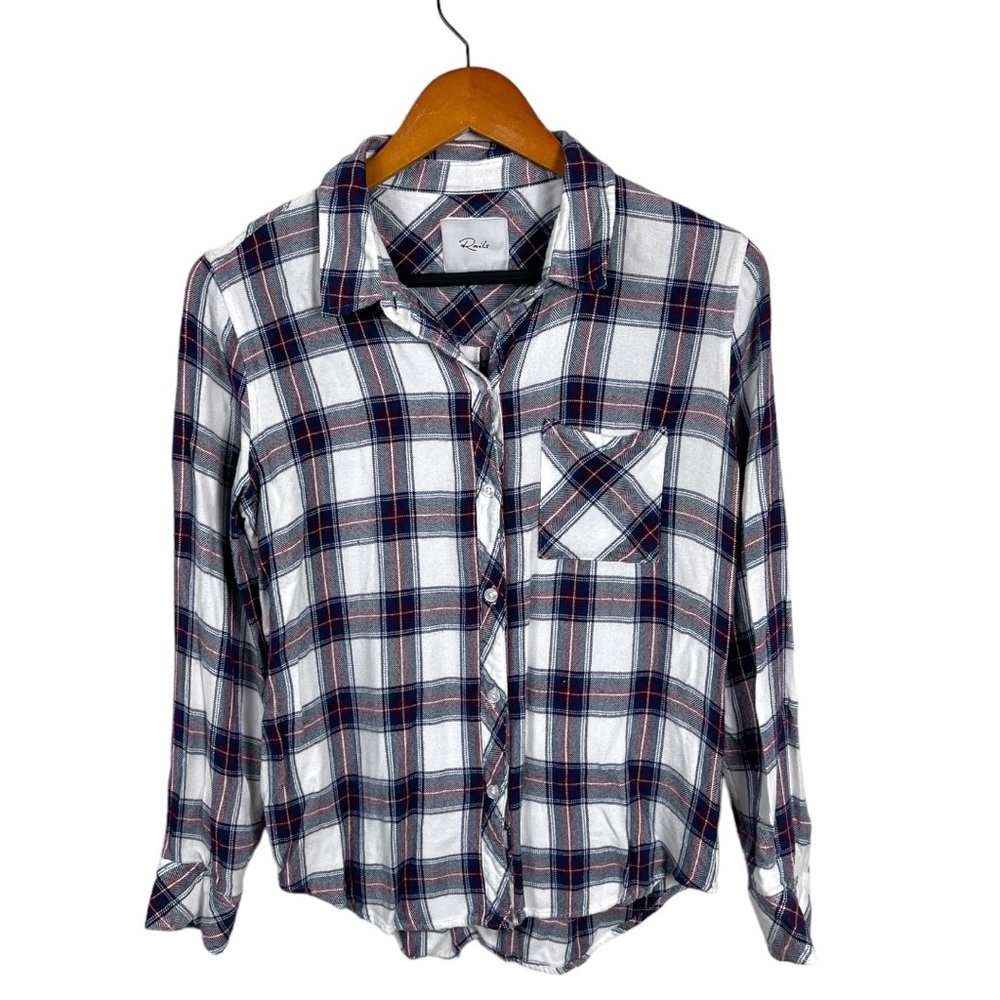 ❗️Rails Women’s Button Down Shirt Long Sleeve Plaid Blue White Medium